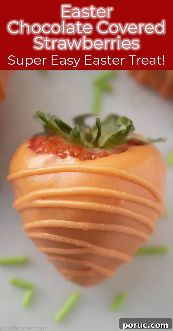 Orange Chocolate Covered Strawberry for Easter