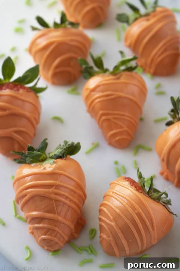 Orange Carrot Strawberries for Easter