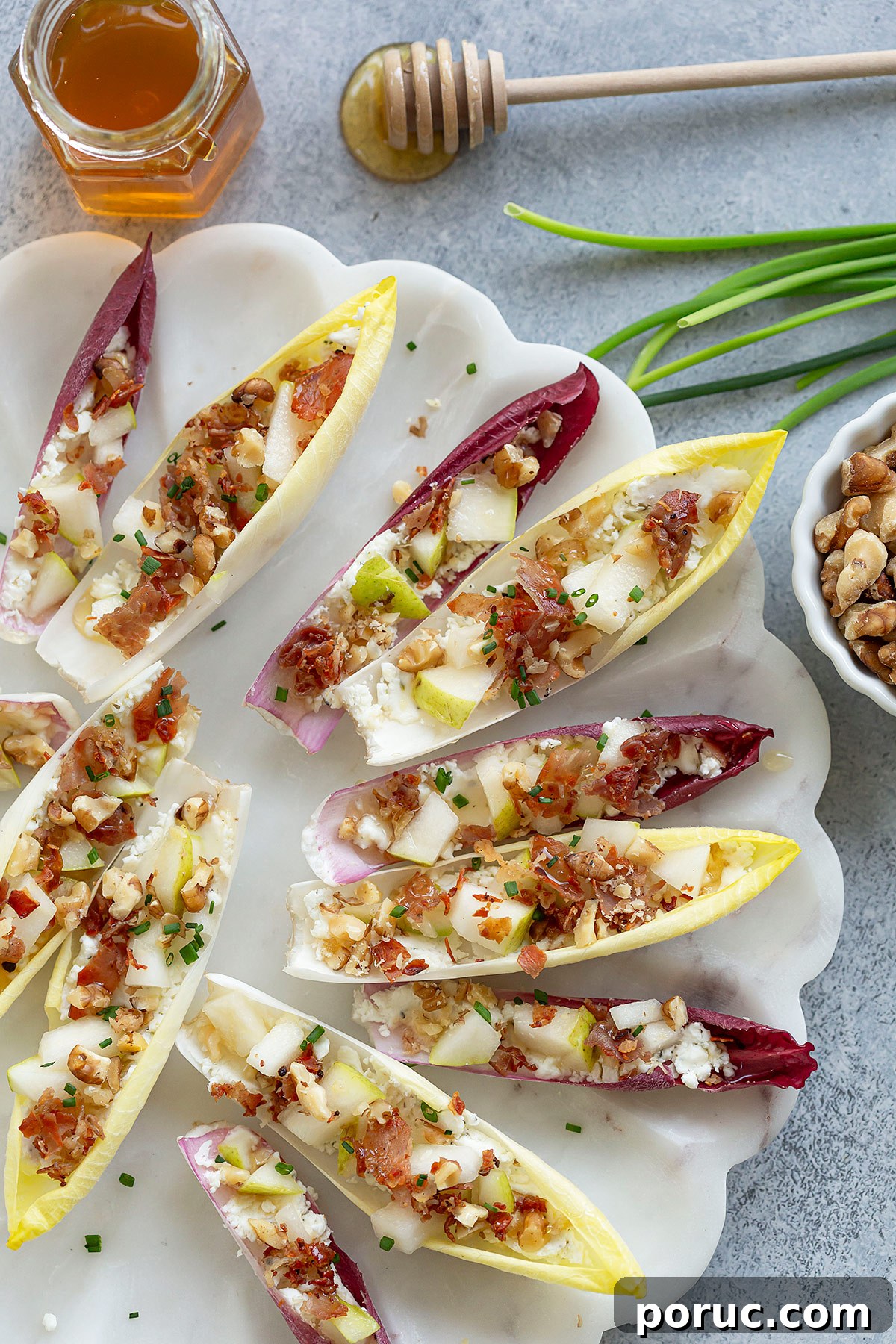 Stuffed Endive Appetizer with Goat Cheese and Walnuts