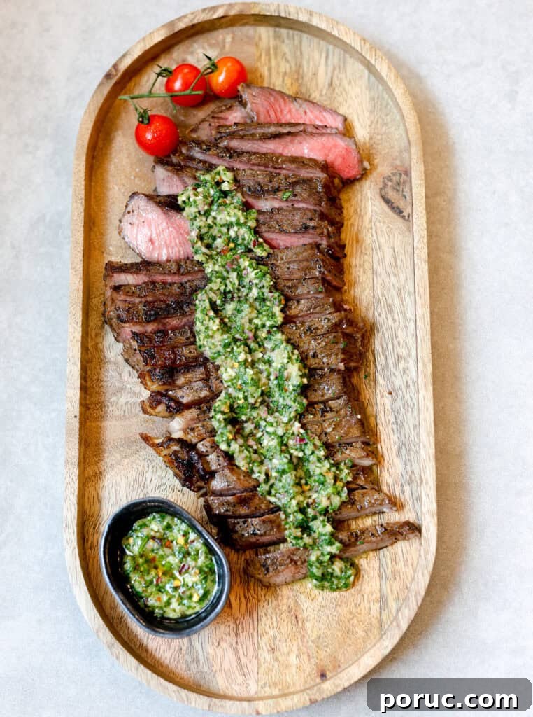 London Broil with Bright Chimichurri Sauce Recipe 2 London Broil with Chimichurri Sauce