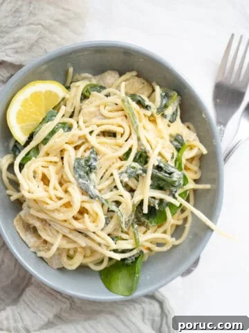 spinach artichoke spaghetti