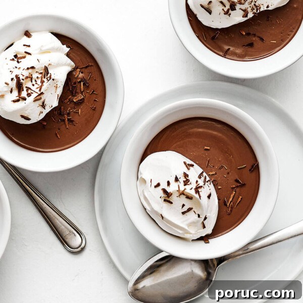 Ramekins of chocolate pots de creme