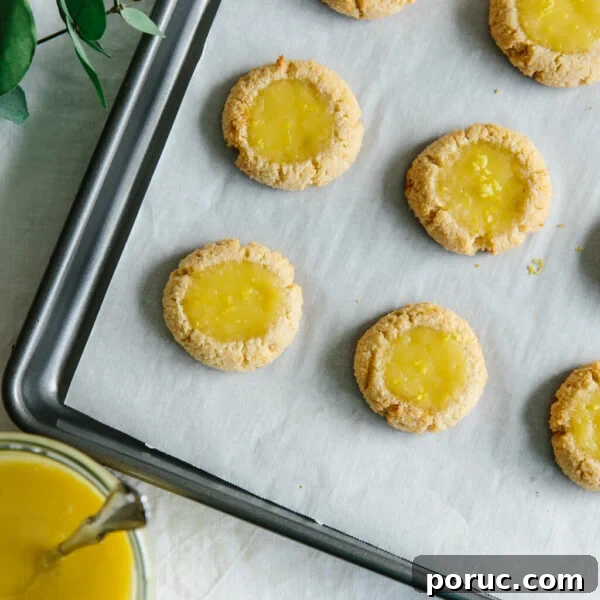 Lemon curd thumbprint cookies.