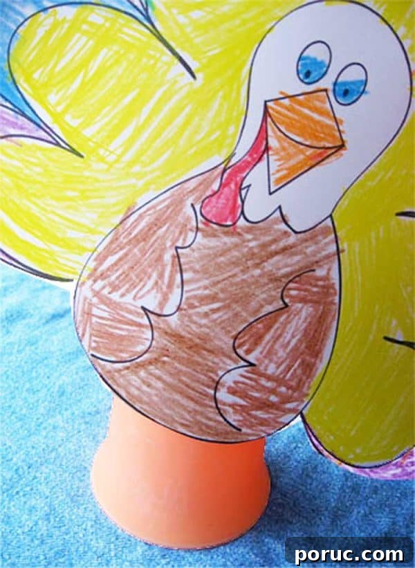 Assembled printable turkey centerpiece